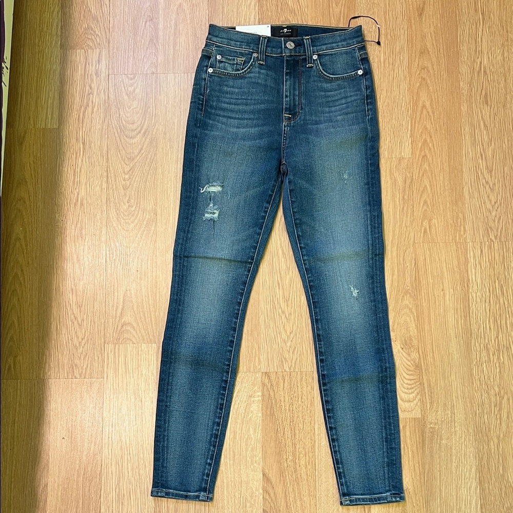 Stylish Blue Distressed Jeans